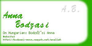 anna bodzasi business card